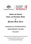 Australia Council Individual International Arts Project Award 2015-17