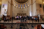 Vox Futura recording in the Church of the Holy Name, West Roxbury, USA (2016). Photo - John Weston.