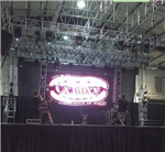 Setting up! Getting ready for L.A.ROXX/NIGHT RANGER in the Coushatta Pavillion!